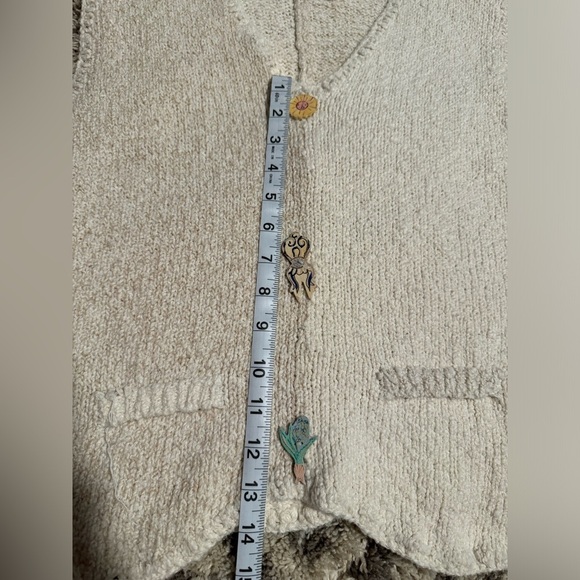 VTG 1995 Eagle’s Eye Vest W/ Funky Painted Buttons - Picture 10 of 10